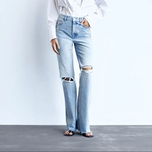 NWT Zara Hi Rise Wide Leg Jeans